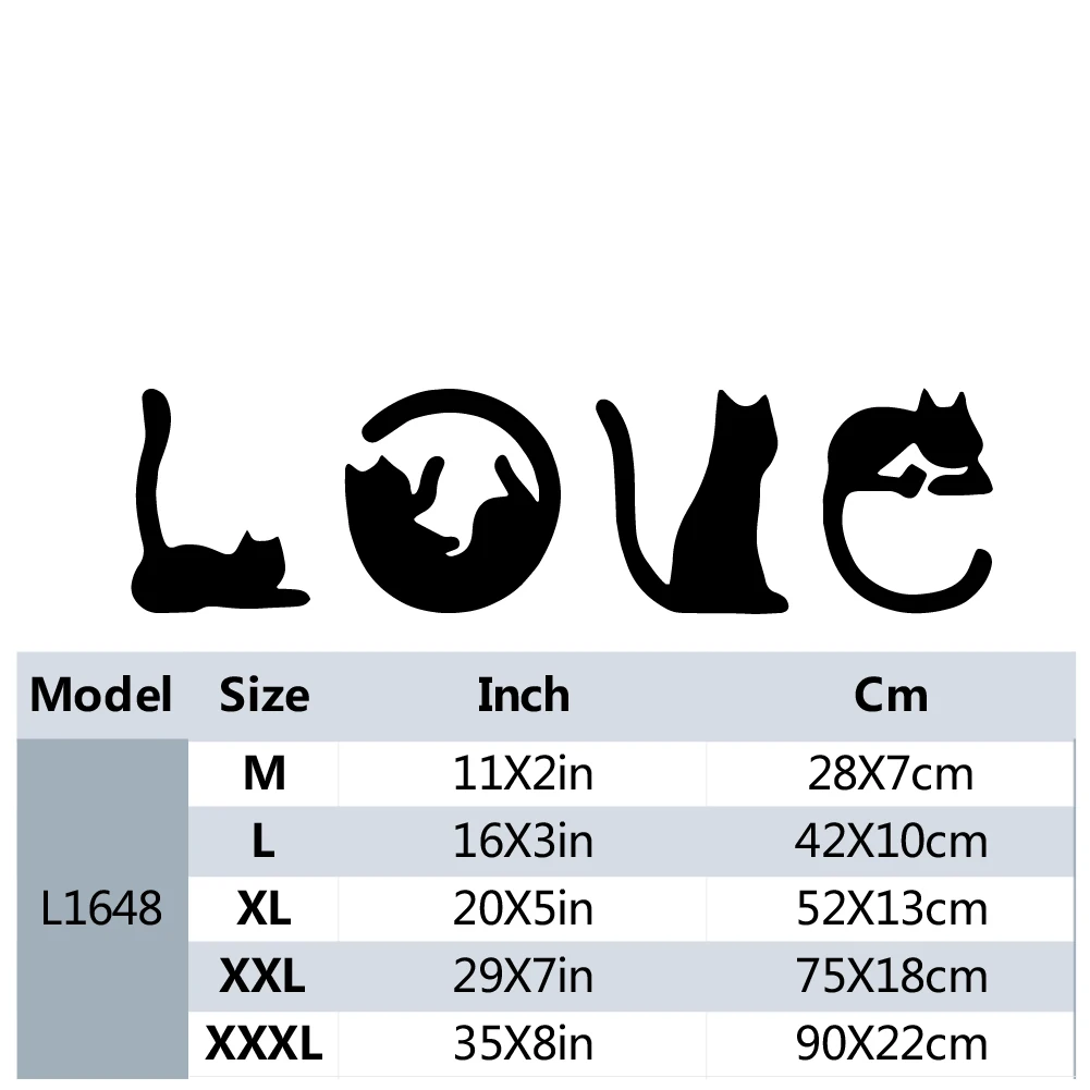 Cute Cat Wall Decor Abstract Home Art Room Gothic Valentine's Day Sticker view 4