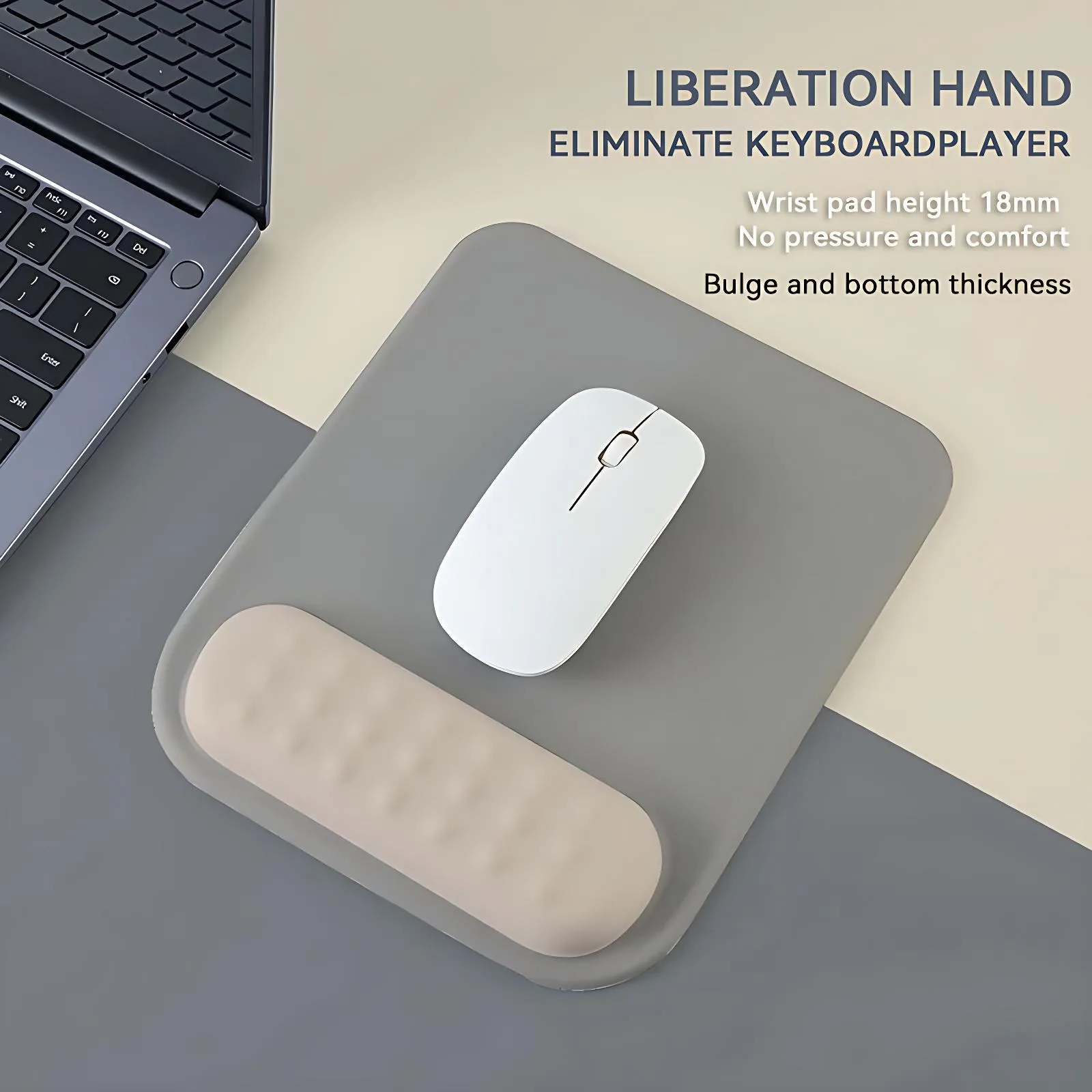 Gradient Color Mouse Pad With Wrist Rest, Wrist Support Pad, and Non-Slip Silicone Base for Computer Office/Gaming Mouse Pads.
