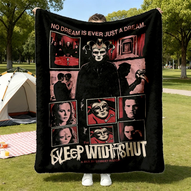 Eyes Wide Shut Stanley Kubrick Film Graphic Flannel Throw Venetian Mask Mystery Movie Flannel Blanket