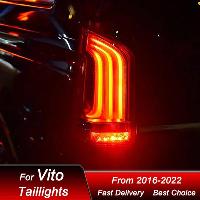 

Горячий Стайлинг автомобиля, задние фонари для Mercedes-Benz Vito V260 16-22, новый стиль, полностью светодиодный динамический указатель поворота, задний фонарь в сборе