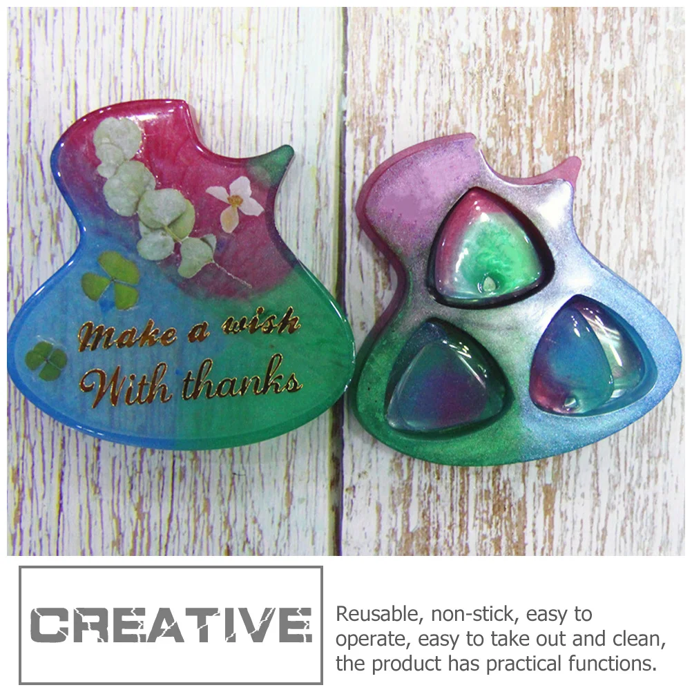 

1 set 1 Set Silicone Guitar Picks Mold Triangle Plectrum Resin Casting Mold For Diy Epoxy Crafts Storage Box Pick Making Molds