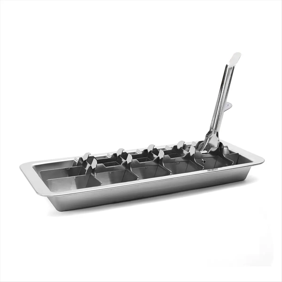 A22I Stainless Steel Trays for Freezer, Metal Ice Tray with Lever, Vintage Inspired Icecube Tray for Kitchen & Bar