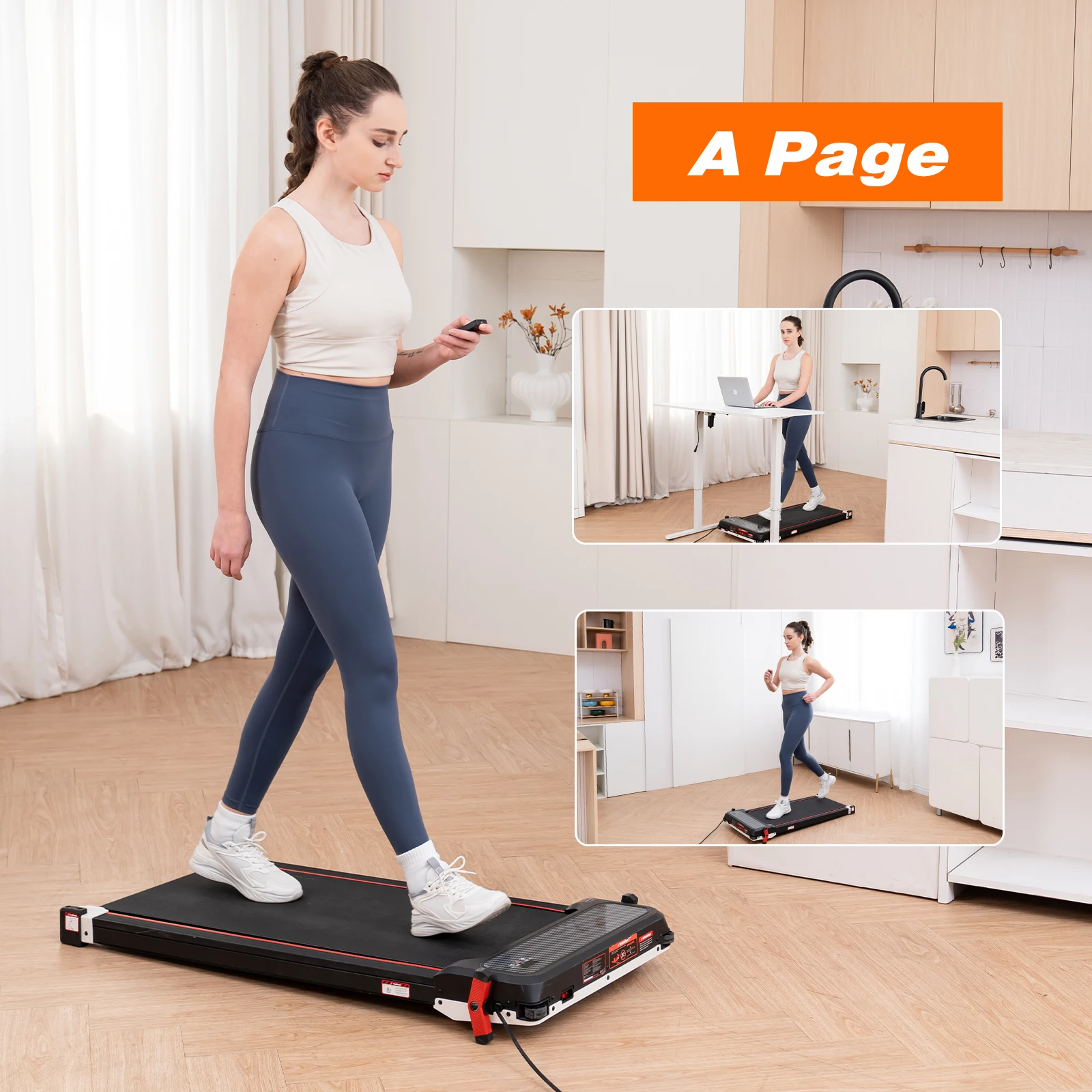 CITYSPORTS PRO Tapis de Course,Tapis Roulant, Tapis de Marche, Tapis de Course Inclinable,Tapis de Course 2 en 1, Tapis de Marche avec Télécommande. 6km/h Vitesse Réglable + 5 Niveaux Massage,120kg