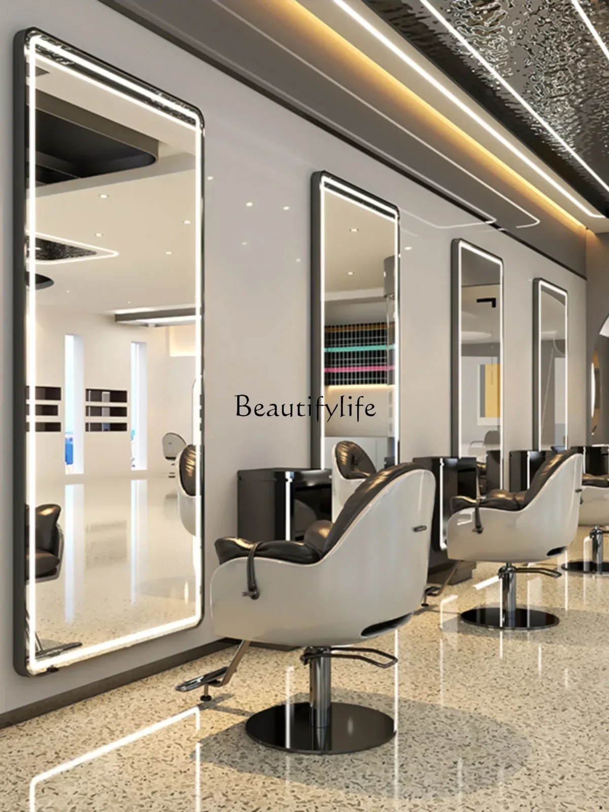 

ld 30ld 38 Floor Mirror Hair Salon Hair Cutting Wall Beauty HD Hot Dyeing Makeup Mirror