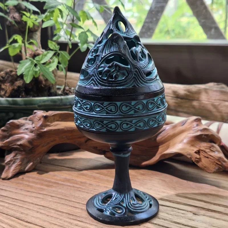 

Retro Boshan Incense Burner, Zinc Alloy, Home Interior Decoration Supplies, Temple Buddhist Hall, Tea Room Incense Coil Tool