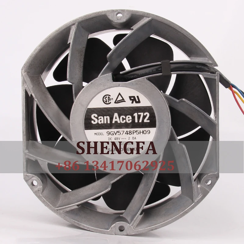 

SANYO 9GV5748P5H09 Case Cooling Fan DC48V 2.0A ECAC 172X172X51MM 17CM 17251 Large Air Volume PWM Industrial Metal Axial Flow