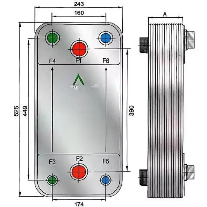 FHC122F Dual Circuits Plate Heat Exchanger Leak Proof Design For Refrigeration & Chemical Plant CE And UL Certification