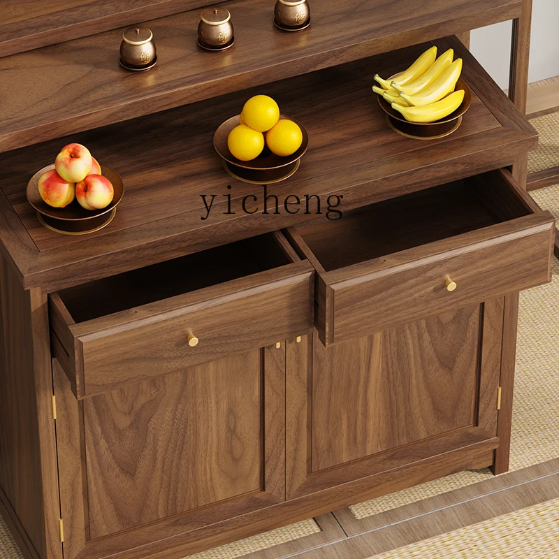 

solid wood table incense case household Buddhist hall black walnut Buddhist table new Chinese Buddhist table