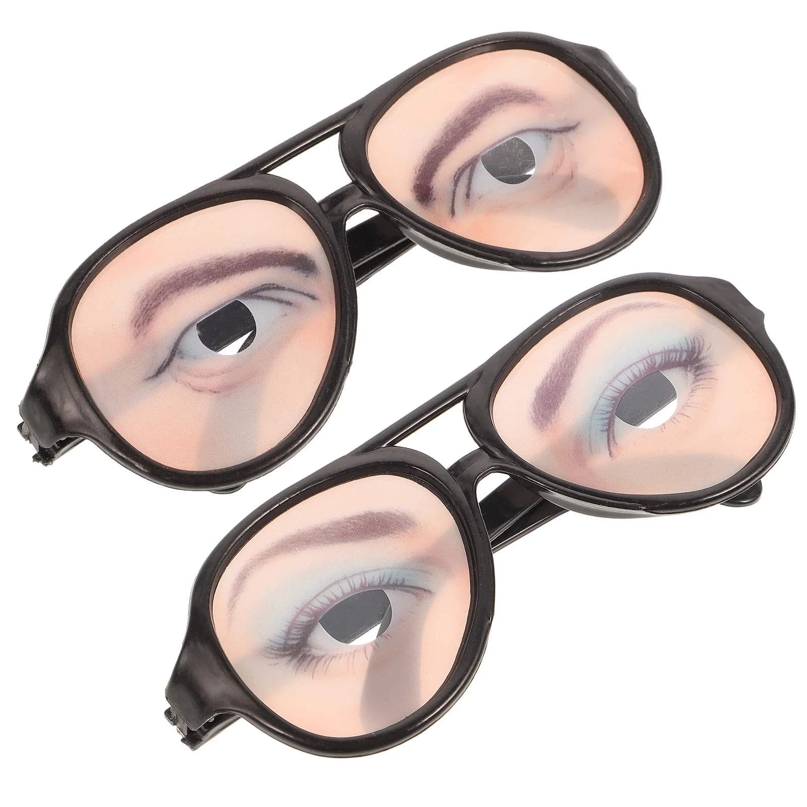 2 قطعة نظارات مضحكة بإطار كبير خفيفة الوزن مزحة نظارات لحفلة الهالوين التنكرية نظارات نكتة جديدة للبالغين زي العين