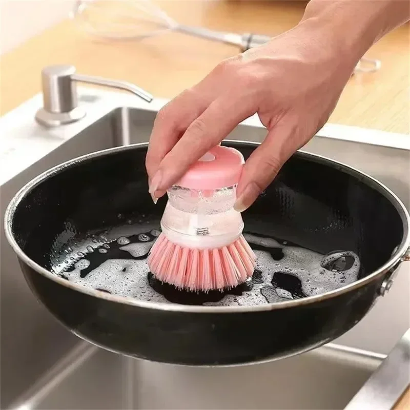 New Multifunction Wash Pot Dish Brush with Dispenser Liquid Filling By Pressing Does Not Hurt Pan Automatic Cleaning Brushes