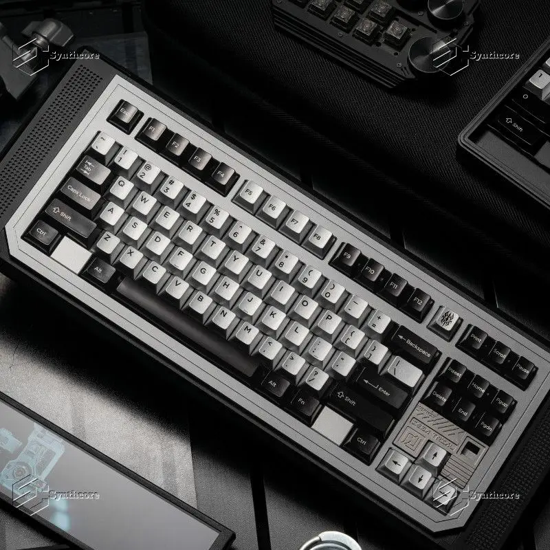 Shadow Stream Silver Keycaps Metallic Paint Keycaps Cherry Profile 113 Keys Caps for Mechanical Keyboard 61/68/75/87/98/108 Keys