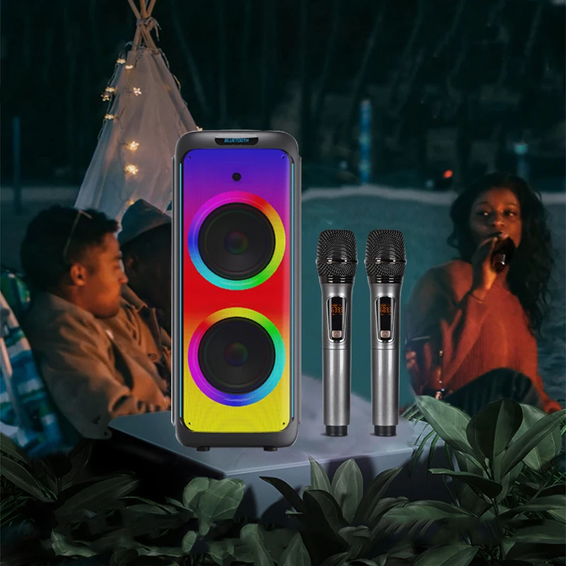 

Dual 12 Inch High Quality Portable Subwoofer RGB Smart Speaker Waterproof Party Speaker Aux For Computer Mobile Phone