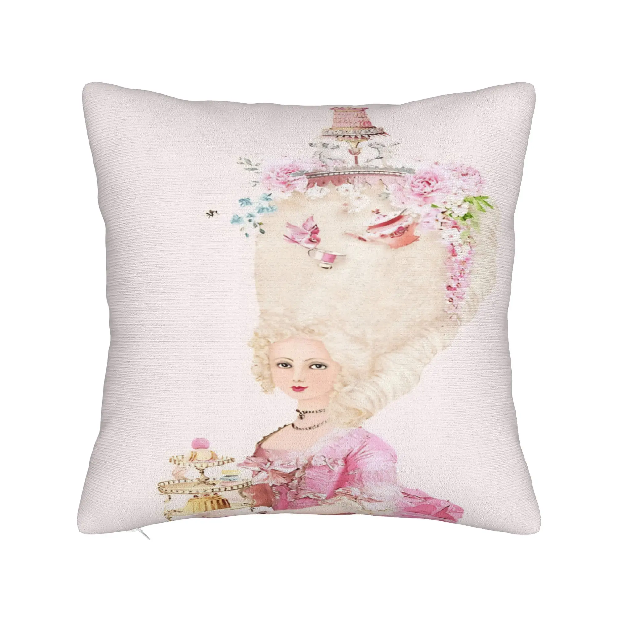 Pillow Cover Marie Antoinette Afternoon Tea In French Paris  Novelty Pillow Case For Sofa Bedroom Home Decor Pillowcases