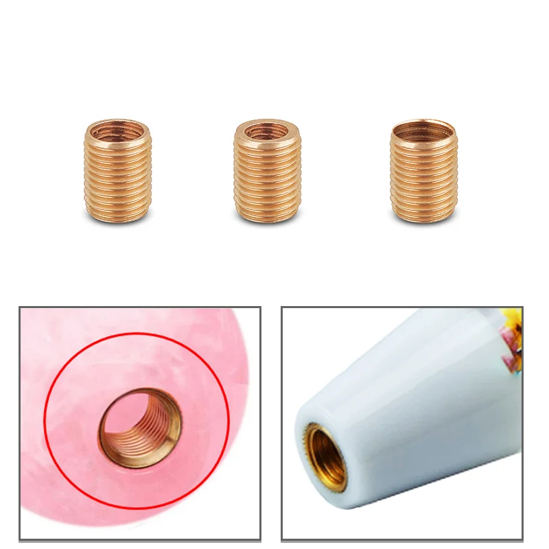 

3PCS/SET Copper Shift Knob Adapter Inside Thread M8*1.25/M10*1.25/M10*1.5 External thread M12*1.25
