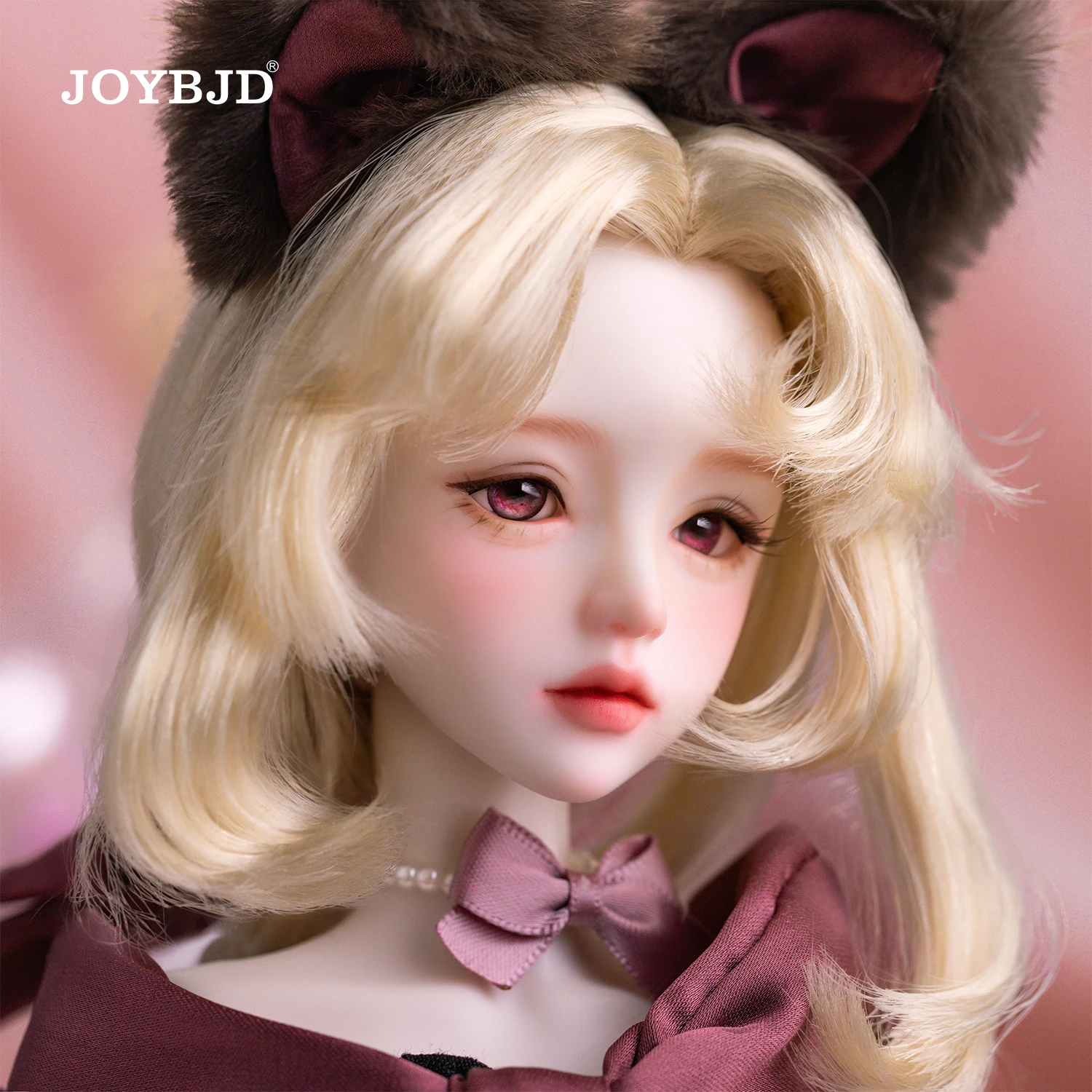 

JOYBJD Lvy 1/4 BJD Fullset C Fantasy Elf Doll Lolita Preppy Style Red Dress Christmas Gift Cute Cat Head Headwear Resin Toy