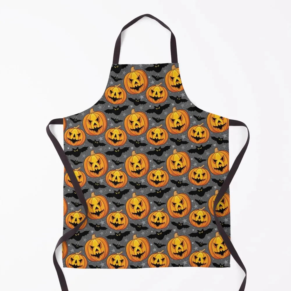 

Halloween pumpkin and bat pattern. Apron Household Items Kitchen For Women Kitchen cook wear Apron