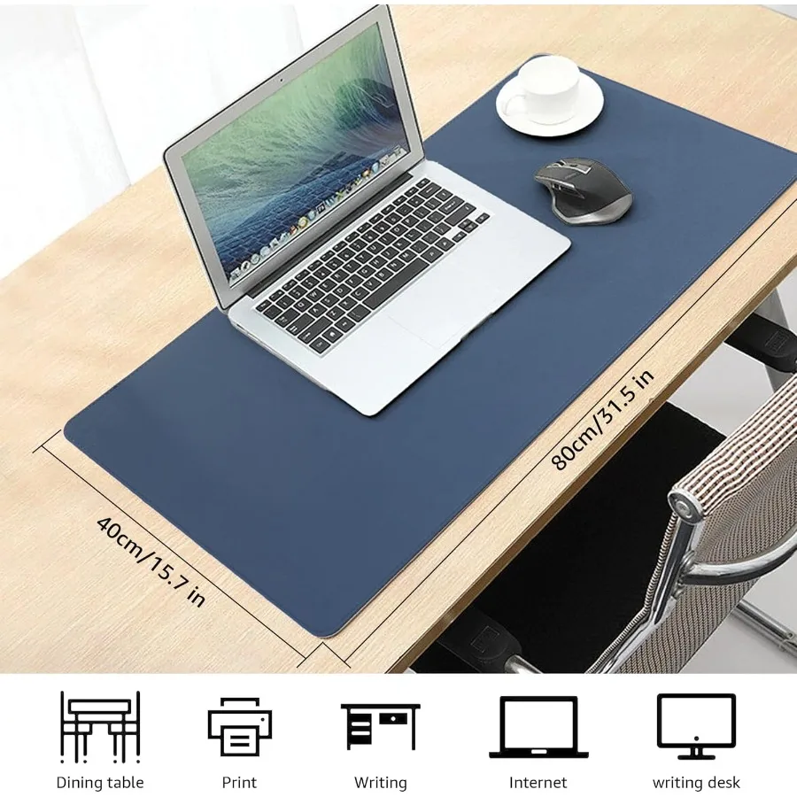 حصيرة مكتب من جلد البولي يوريثان، لوحة ماوس كبيرة مع قاعدة من الفلين، لوحة مكتب للكتابة للوحة المفاتيح وحصيرة لوحة مفاتيح الماوس للمكتب D