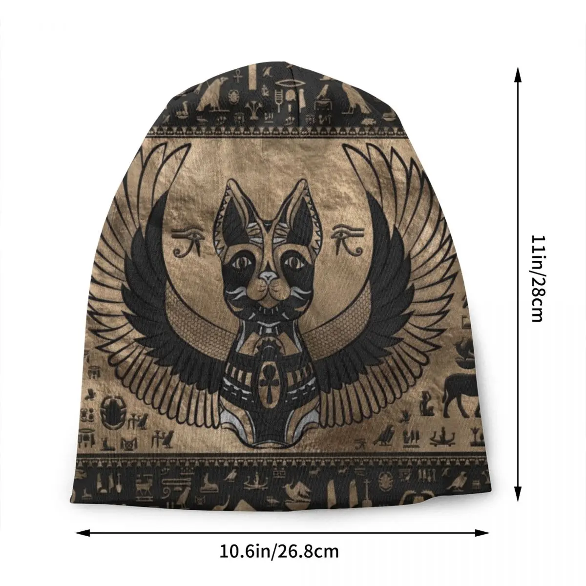 Egyptian Cat Goddess Bastet Skullies Beanies Caps Hip Hop Winter Warm Knitted Hats Unisex Adult Ancient Egypt Symbol Bonnet Hats