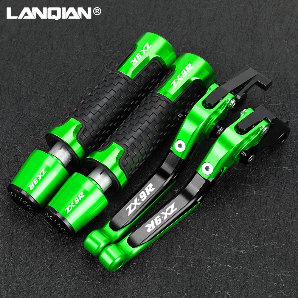 

For KAWASAKI ZX9R 2000 2002 2001 2003 ZX 9R ZX-9R ZX9 R Foldable Brake Clutch Levers 7/8''22mm Handlebar Knobs Handle Grips Ends