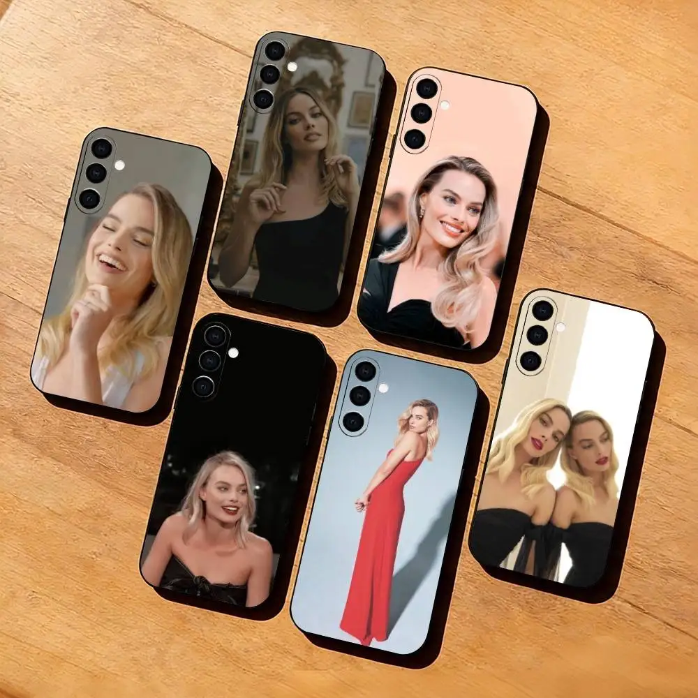 A-Australian actress M-Margot R-Robbie Phone Case Black Silicone Soft For Samsung Galaxy A73,A72,A71,A70,A53,A52,A51