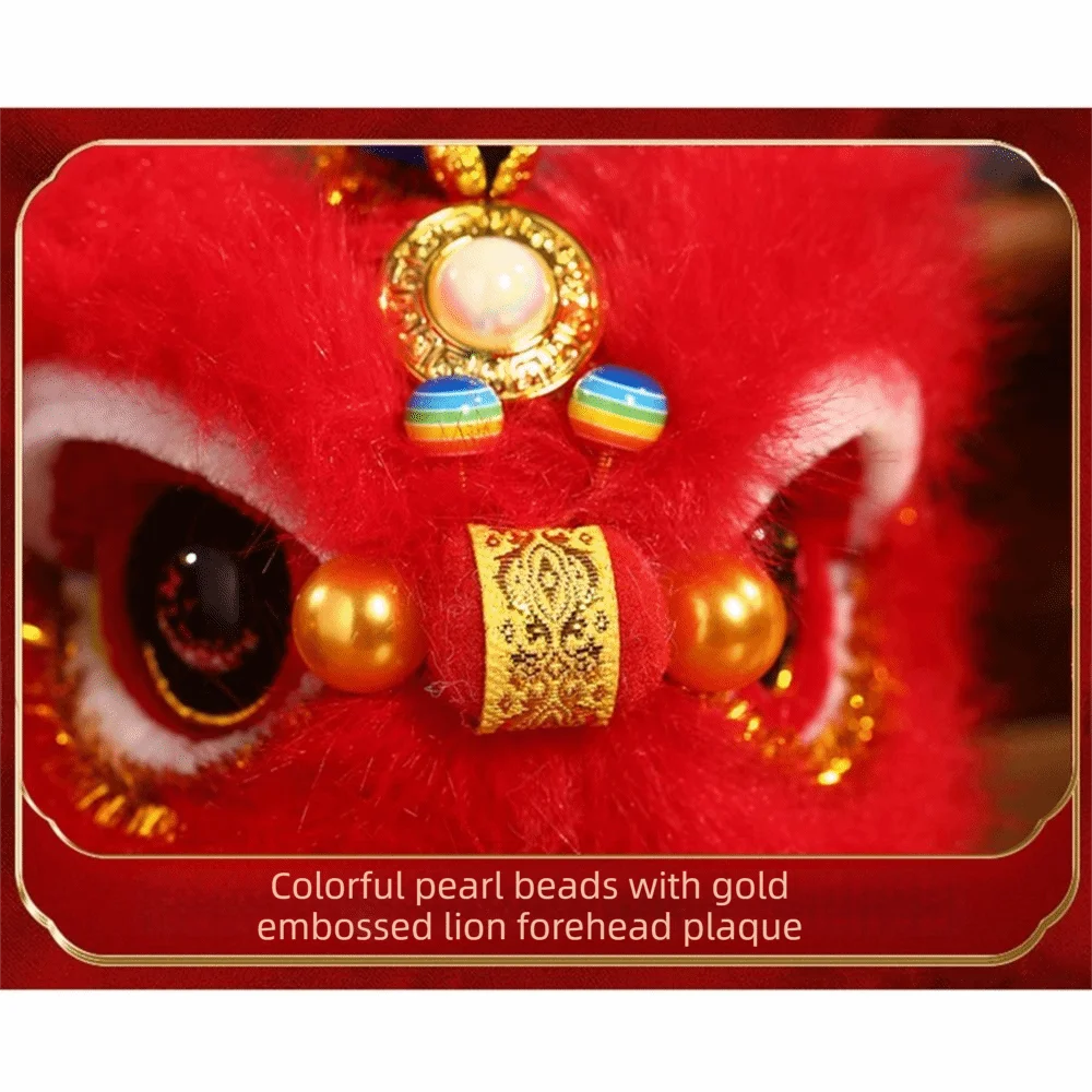 Ancient-style Handmade Lion Dance Cute Twisty stick Awakened Lion Soft Traditional Lion Dance Ornament Car Decoration