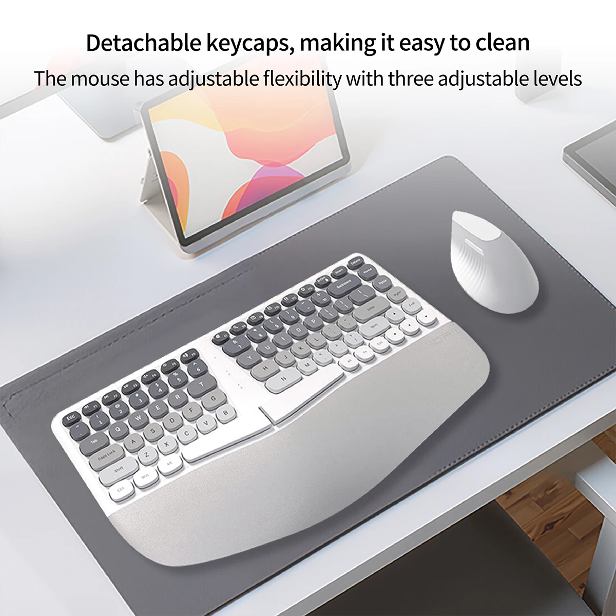 

MOFii Wireless Connection Ergonomic Ambidextrous Split Design Efficient Office BOMI Wireless Keyboard and Mouse Set