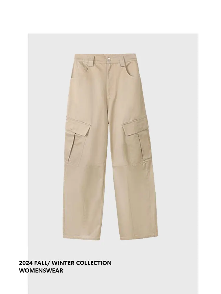 

Forever 21 Early Spring 2026 Women's Casual Loose Straight Leg Pants American Workwear Style Versatile New Arrival