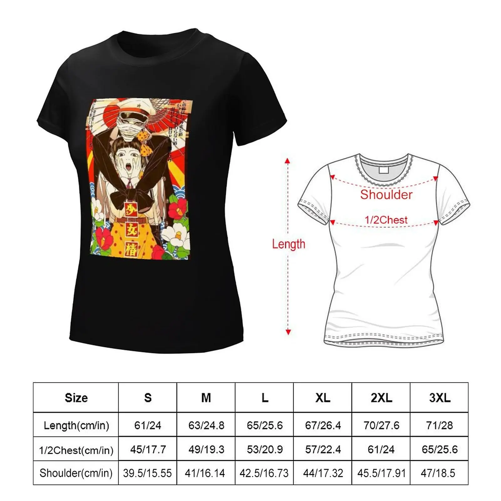 Midori Shoujo Tsubaki T-Shirt oversized summer tops shirts graphic tees tops Women clothes