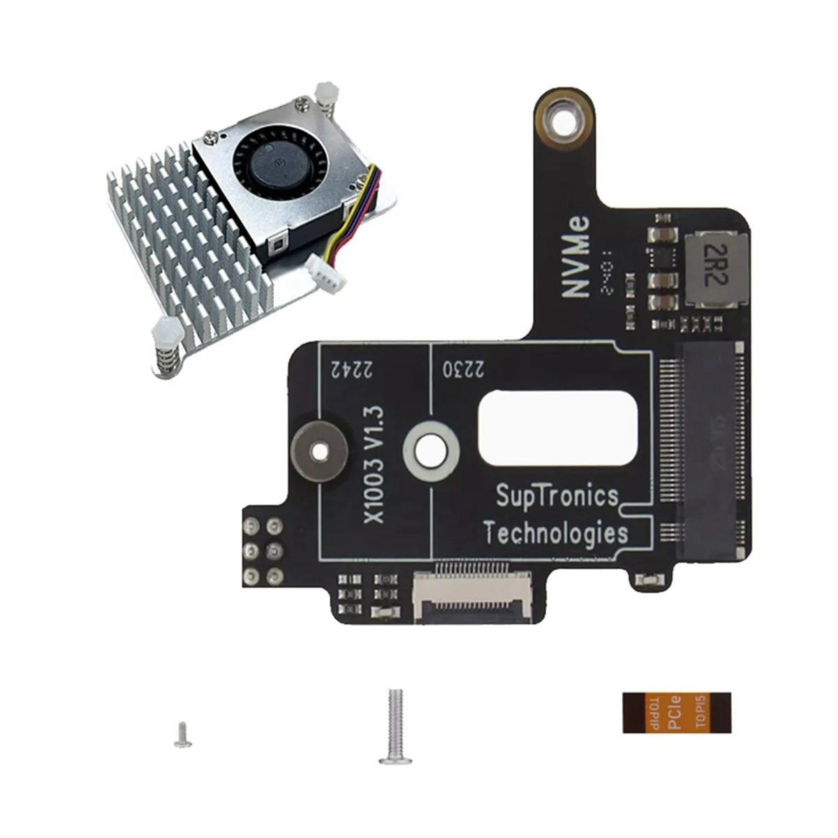 

X1003 PCIE Expansion Board with Fan for Raspberry Pi 5 PCIe to M.2 NVMe SSD Expansion Board for 2242 2230 NVME