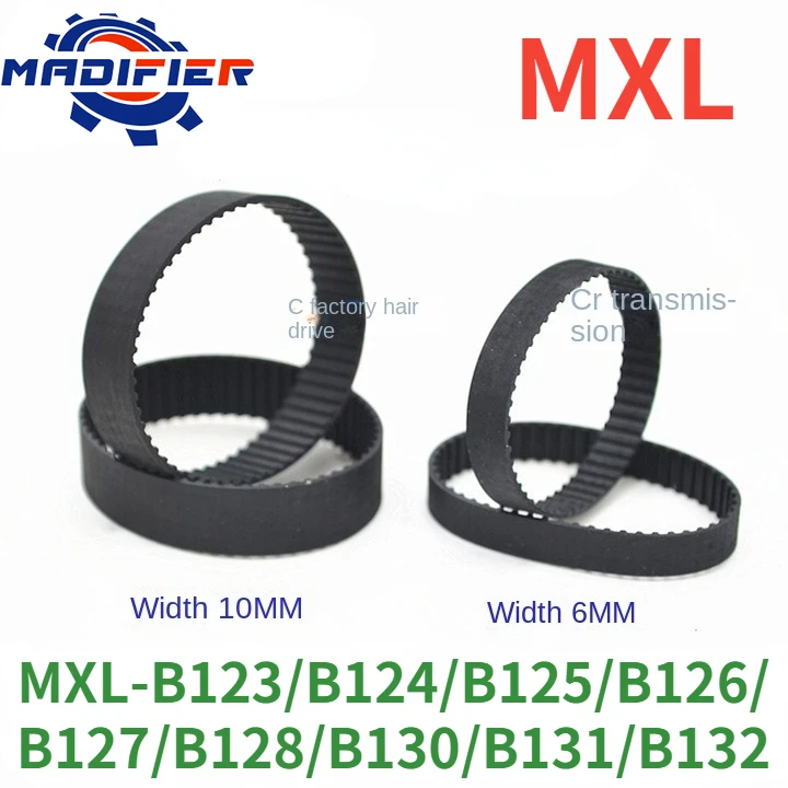 GKTOOLS MXL Synchronous Timing belt B123MXL/B124MXL/B125MXL/B126MXL/ B127MXL/B128MXL/B130MXL/B131MXL/B132MXL Width 6/10mm