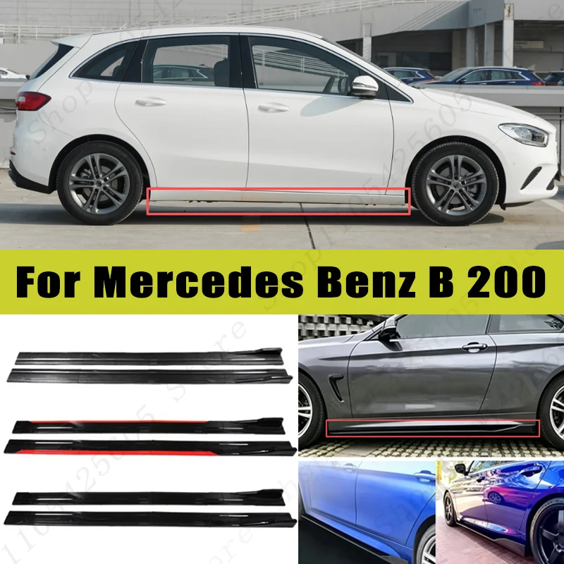 For Mercedes Benz B 200 Racing Sport Side Skirts 2.0/2.2M 86.6" ABS Splitters Extended Lip Body Kit Bumper Modified Parts 8Pcs