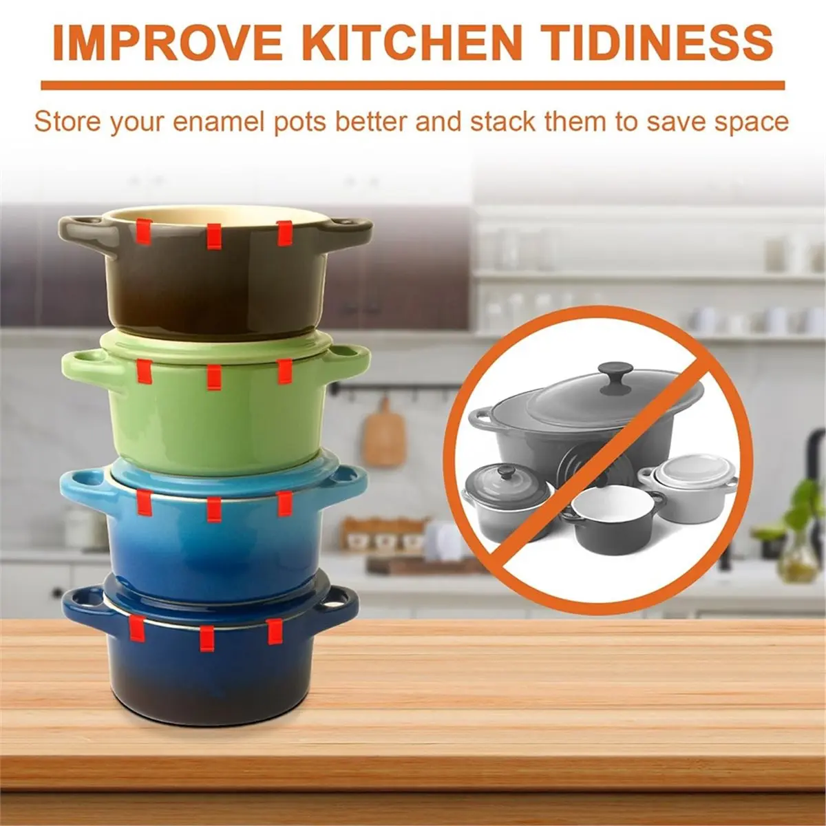 2026 New 12pcs Silicone Dutch Oven Lid Clips - Non-Slip, Flexible,Pot Edge Protectors Red