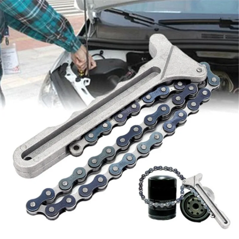 Universal Oil Chain Wrench Auto Engine Engine Oil Car Fuel Filter Filter Removal Tools Torque Chain Wrench Grip Remover Tools