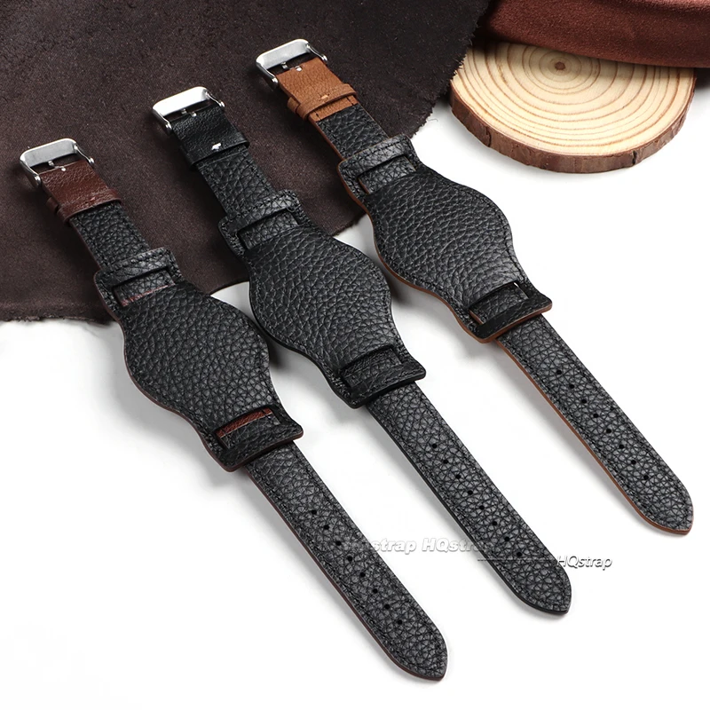 18mm 20mm 22mm Echtes Leder Uhrenarmband mit Mattarmband Retro Schwarz Braun Kaffee Herren Damen Armband Armband Ersetzen für Seiko – Detail 5