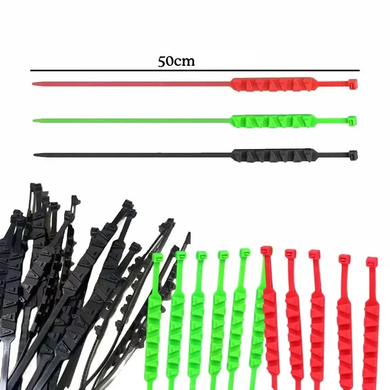 10pcs Anti-Skid Snow Chains for Motorcycles Bicycles Winter Tire Wheels Non-slip Cable Ties Motorbike Emergency Tire Chain Tool