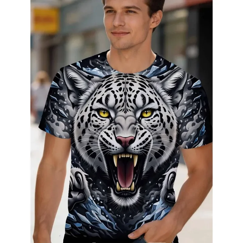 Men Black T Shirt Red Flame Angry Wolf Print Gothic Streetwear Hip Hop Casual Tee Short Sleeve Collar Plus Size 2026 Fashion