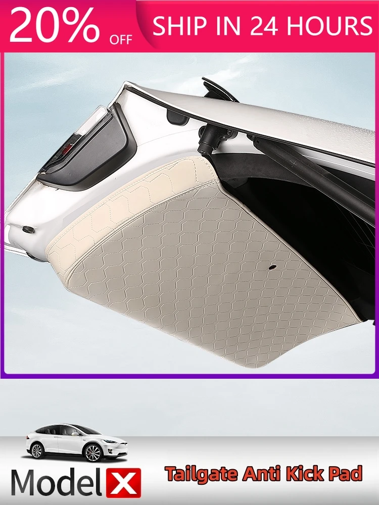 NEW For Tesla Model X 2023 Rear Trunk Tailgate Anti Kick  Pad Leather Scratch Resistant Trunk Boot Protective Pad Accessories