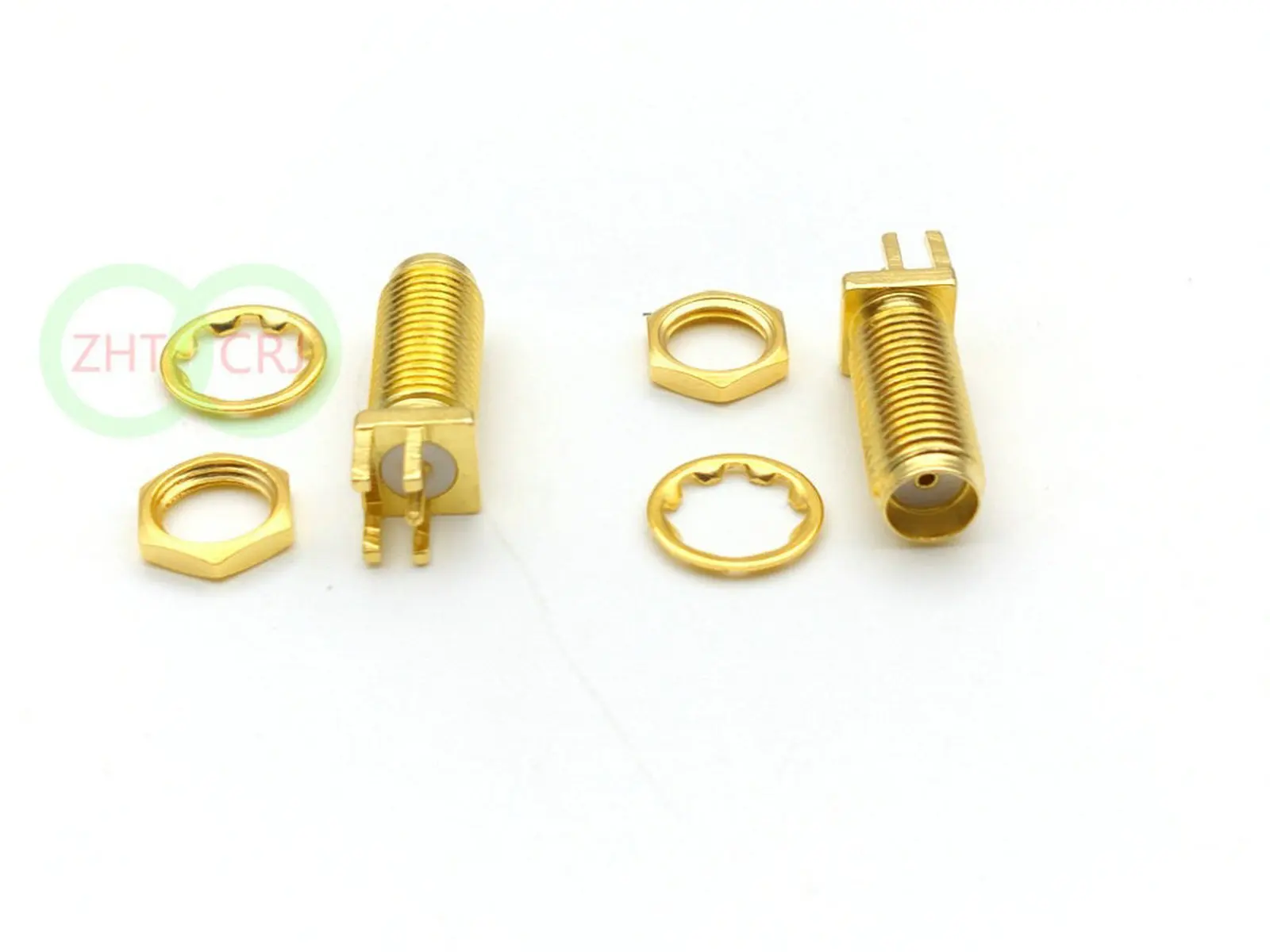 Imagem -03 - Latão Sma Feminino Porca Bulkhead Solda Deck Pcb Clip Edge Mount Conector rf 17 mm 100 Pcs