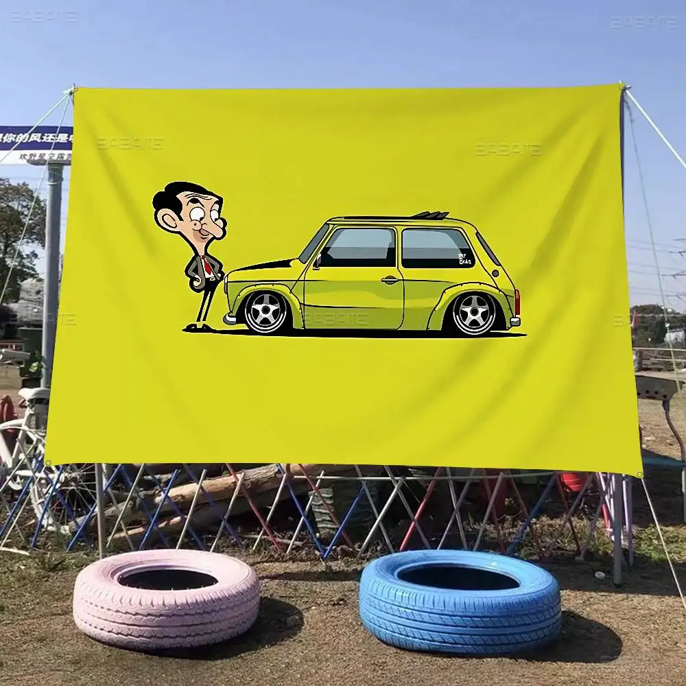 Mr Beans Cartoon Funny Retro Flags Multiple Choice Living Studio Booth Interior Decoration Banner