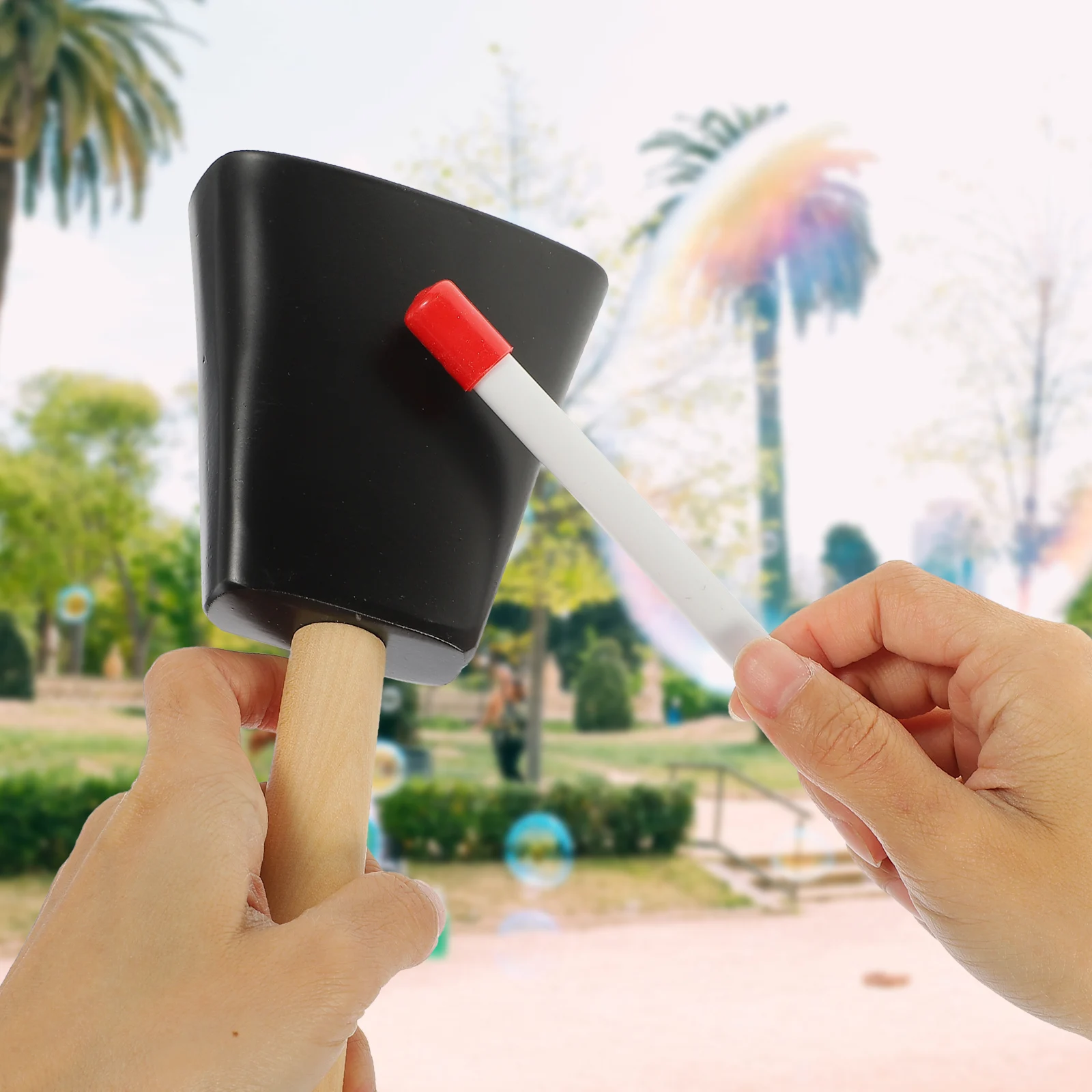 

Metal Cowbell Hand Percussion Toy Instrument Mallet Kids Child Music Education Gifts Suitable Birthday Holiday Parties