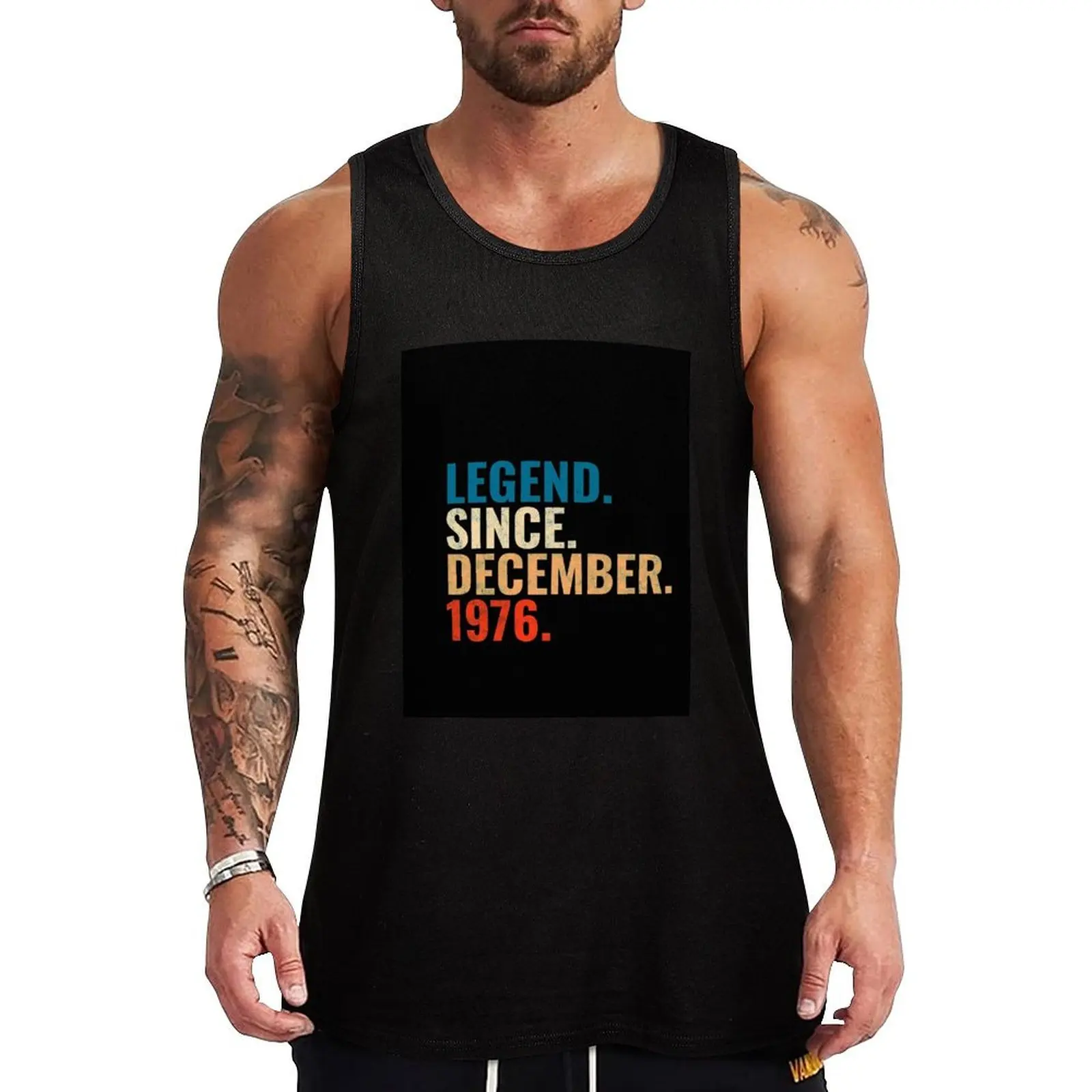 Legend Since December 1976 Retro Vintage Tank Top Summer Sleeveless Tank Top Casual Loose Beach Wear