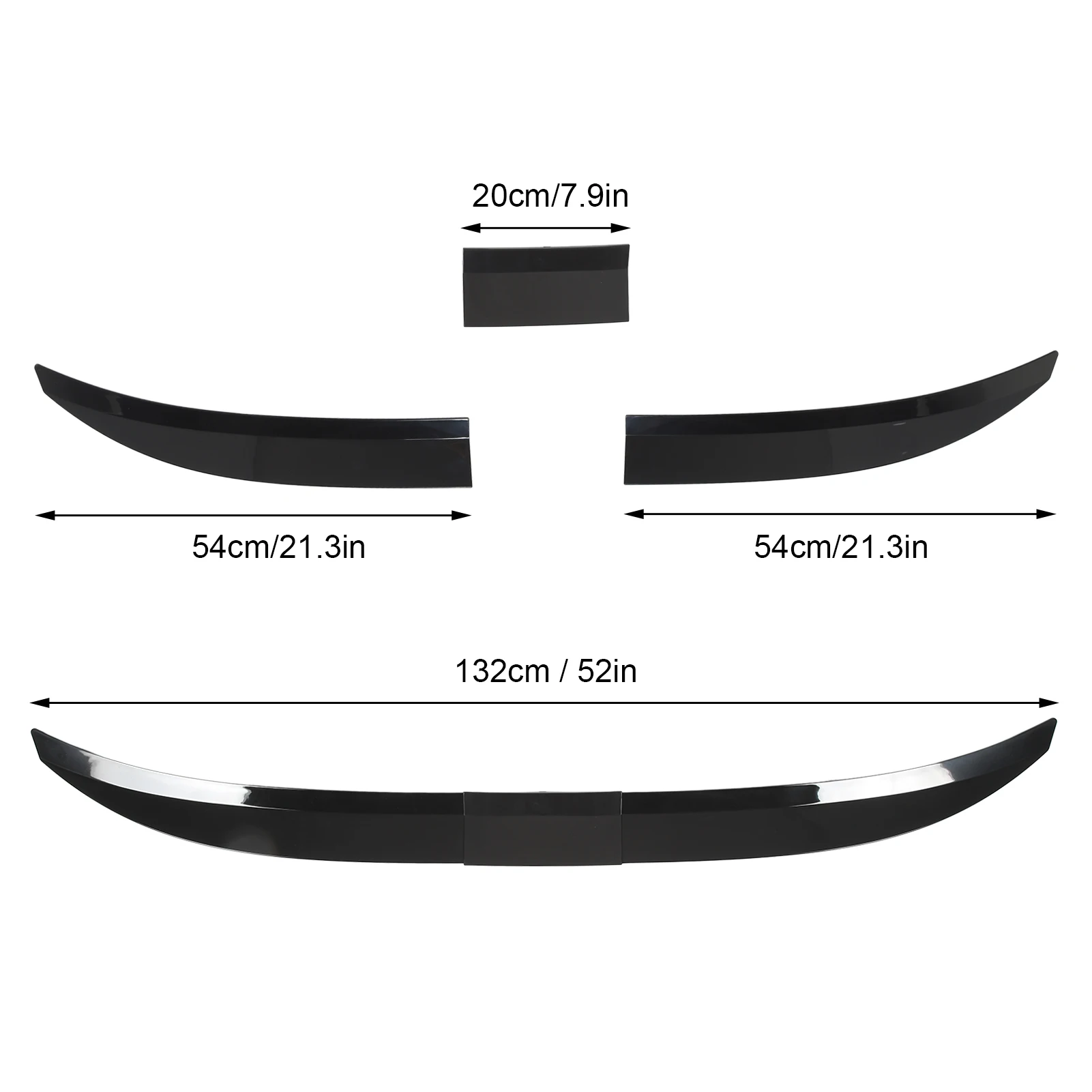Задний спойлер, крыло, губа от 116 до 132 см, обтекаемая легкая крышка багажника, задний спойлер, глянцевый черный для