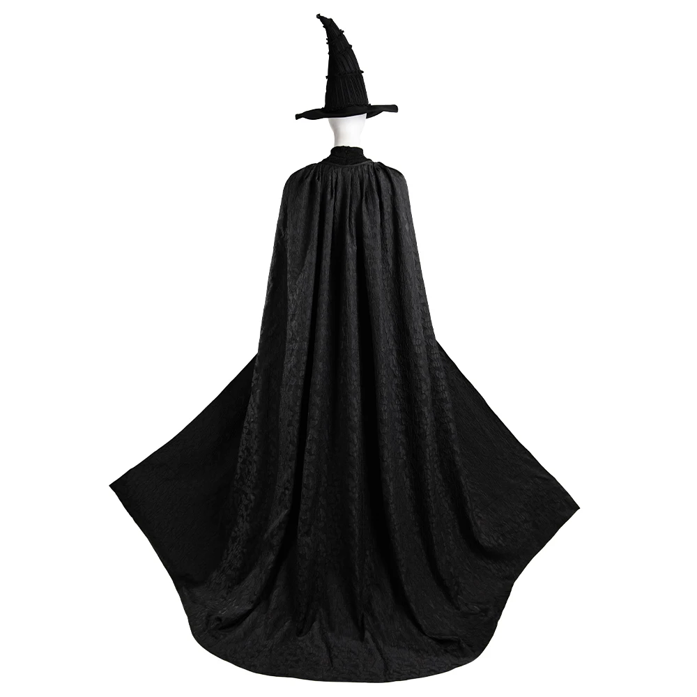 Elphaba Cosplay Black Cloak Hat Costume Halloween Carnival Party