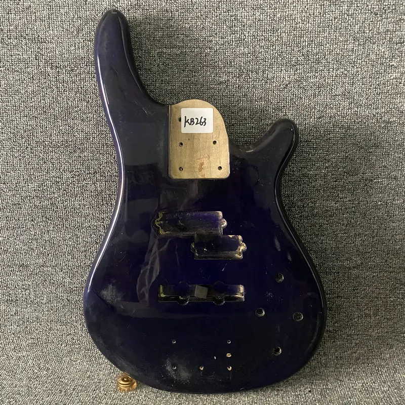 

KB263 Purple Color 5 or 6 String Version Active Pickups PJB Electric Bass Body Unfinished in Solid Wood with Damages for DIY