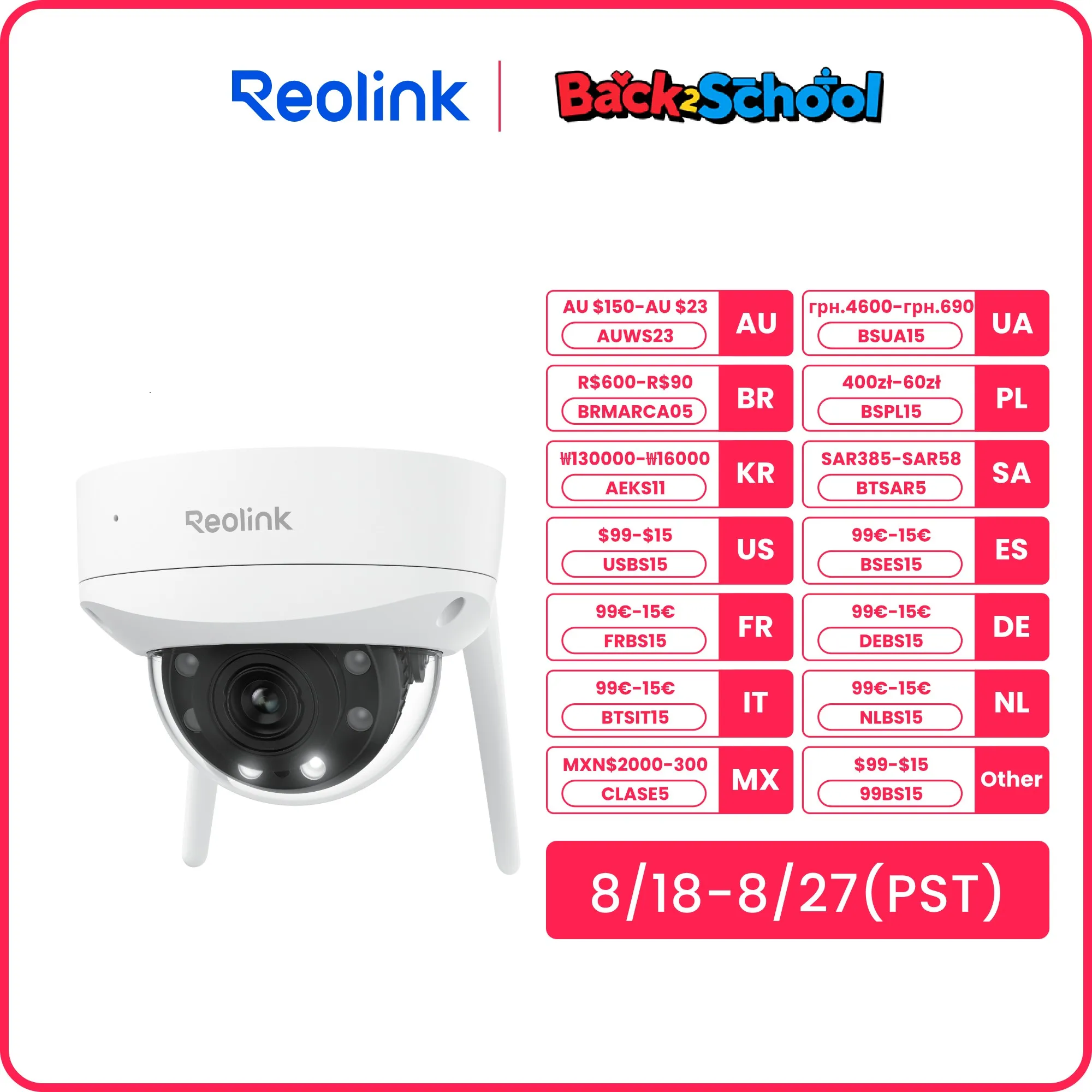 

Reolink 4K двухдиапазонная Wi-Fi 6 камера видеонаблюдения IK10 вандалозащищенная 5-кратный оптический зум уличная 8-мегапиксельная купольная WiFi IP-камера с прожектором