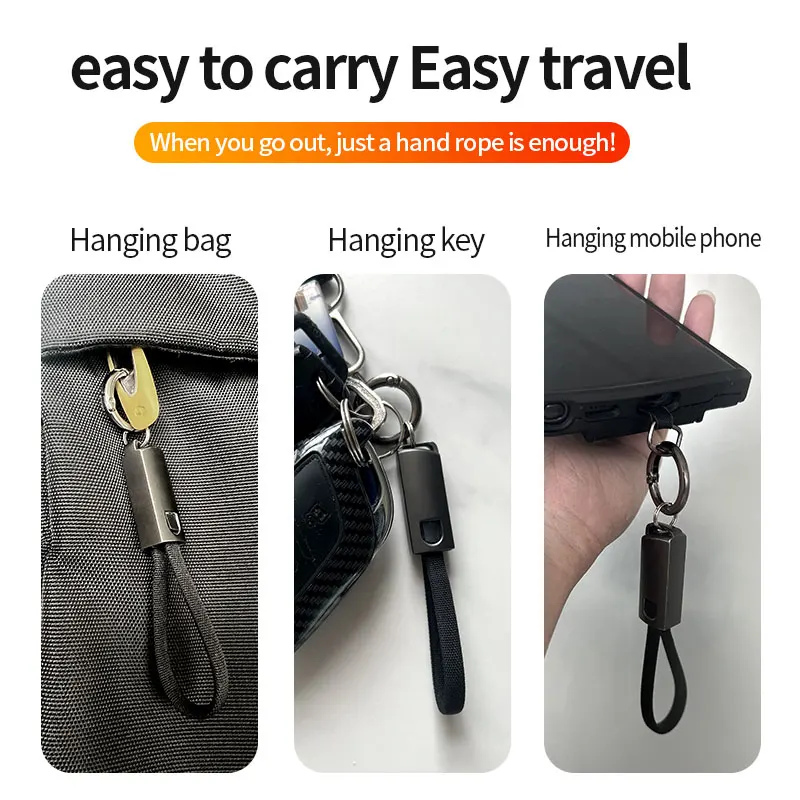 Zinc Alloy Portable Key Chain Data Cable PD60W USB-C To Type-C Charge Connection Cord Line For Xiaomi Huawei Samsung TXTB1 image 5