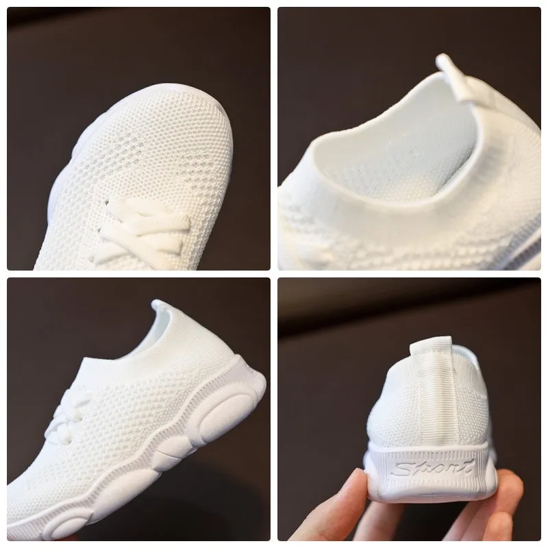 Baby Sneakers 2023 Fashion Children Flat Shoes Infant Kids Baby Girls Boys Solid Stretch Mesh Sport Running Sneakers Shoes