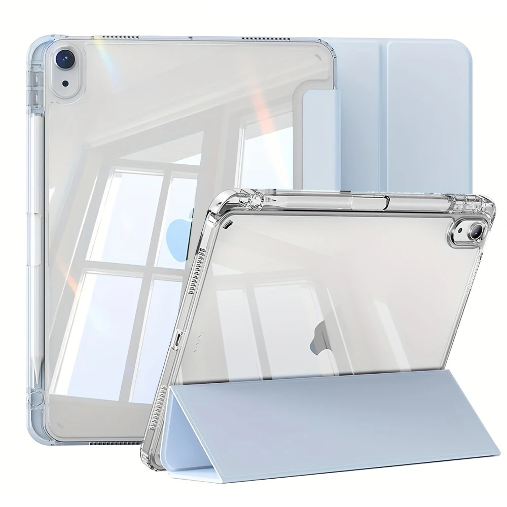 Hülle für iPad 5 6 7 8 9 10 11 Air 11 13 Zoll / Mini 6./7. Generation / Pro 11 12.9 (3./4./5./6. Generation) Kristallklar mit Stifthalter