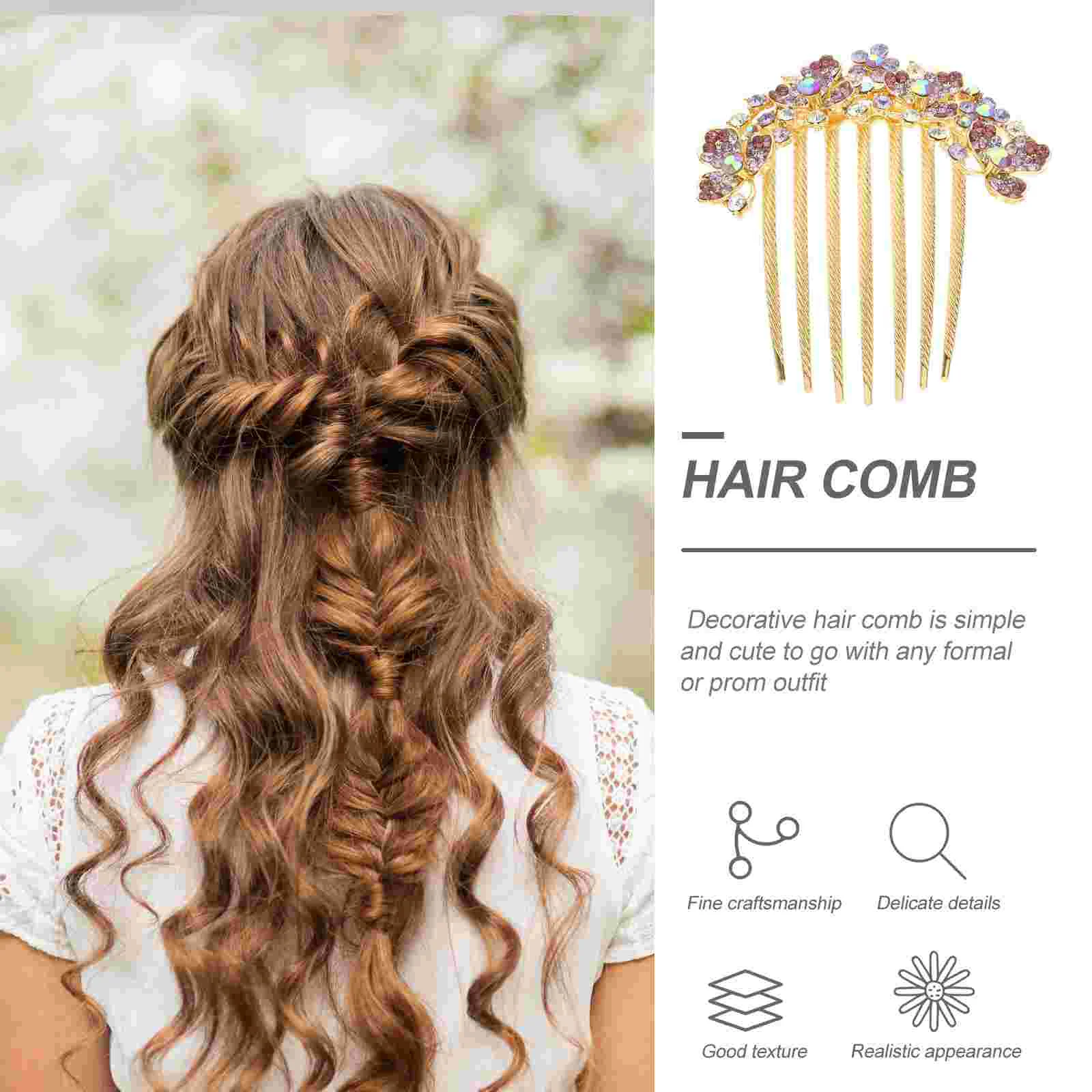 Peine para el cabello, peine lateral para el cabello, accesorio para el cabello con diamantes de imitación para mujer, peines decorativos para novia y damas de honor, accesorios para mujer