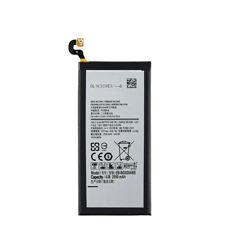 アップグレードされた EB-BG920ABE 4.4V 2550mAh 携帯電話バッテリー Samsung Galaxy S6 G9200 G9208 G9209 G920F G920 G920V/T/F/A/I 用